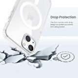 NovStrap Apple iPhone 13 Kılıf Şeffaf Magsafe Uyumlu Kılıf 6.1 inç Kamera Korumalı Sararmayan Kapak