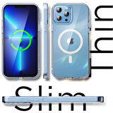NovStrap Apple iPhone 13 Pro Max Kılıf 6.7 Şeffaf Magsafe Uyumlu Kamera Korumalı Sararmayan Kapak