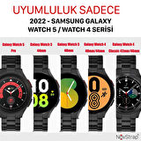NovStrap Samsung Galaxy Watch 5 Pro 45mm / Watch 5 40-44mm Uyumlu Çelik Metal Kordon Tam Uyumlu Pim