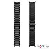 NovStrap Samsung Galaxy Watch 5 Pro 45mm / Watch 5 40-44mm Uyumlu Çelik Metal Kordon Tam Uyumlu Pim
