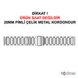 Samsung Galaxy Watch 4 5 Pro 6 Seri 40 42 43 44 45 46 47 mm Uyumlu Kordon (20mm) Çelik Metal