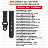 NovStrap Samsung Galaxy Watch 4 Seri 40-42-44-46 mm Uyumlu Kordon (20 MM) Silikon Kordon Kayış