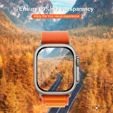 NovStrap Apple Watch Ultra 49mm Uyumlu Ekran Koruyucu Nano Esnek Cam Tam Kaplayan PPM
