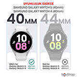 NovStrap Samsung Galaxy Watch 5 40mm Uyumlu Ekran Koruyucu Cam ve Kasa Koruyucu Sert PC