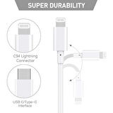 iPhone 14/13/12/11/iPad/Airpods ile Uyumlu Hızlı Şarj Kablosu Pd Type C-Lightning 20W 5A 1 Mt CA-105