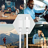 iPhone 14/13/12/11/iPad/Airpods ile Uyumlu Hızlı Şarj Kablosu Pd Type C-Lightning 20W 5A 1 Mt CA-105
