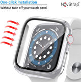 Apple Watch Seri 8 45mm ile Uyumlu Ekran Kasa Koruyucu Kapak Apple Watch 8 45mm Kılıf 360 Tam Koruma