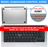 NovStrap Apple MacBook Air M2 13.6 inç A2681 Uyumlu Kılıf Dots Design-Şeffaf Klavye Kılıfı-Film