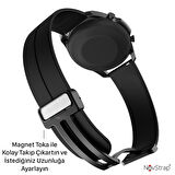 NovStrap Huawei Watch Gt2 Gt3 46mm Gt3 Se Gt3 Pro Gt2 Pro Gt 2e Uyumlu Kordon Magnet Tokalı Silikon