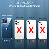 NovStrap Apple iPhone 13 Pro Max Uyumlu Kılıf 6.7 inç Magsafe ile Uyumlu Deri Kılıf İçi Kumaş Kadife