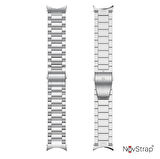 NovStrap Samsung Galaxy Watch 5 Pro 45mm / Watch 5 40-44mm Uyumlu Çelik Metal Kordon Tam Uyumlu Pim