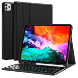 NovStrap Apple iPad Pro 11 2022 2021 2020 2 3 4 Nesil Uyumlu Bluetooth Klavyeli Kılıf Kalem Bölmeli