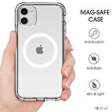 NovStrap Apple iPhone 11 Uyumlu Magsafe Kılıf 6.1 inç Şeffaf Magsafe Kamera Koruma Çıkıntılı Kapak