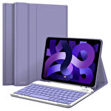 NovStrap Apple iPad Air 4/5 Nesil 10.9 inç Uyumlu Bluetooth Klavyeli Kılıf Deri Kapaklı Standlı
