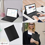 NovStrap Samsung Galaxy Tab S6 Lite 10.4 inç P610 P615 P617 Uyumlu Bluetooth Klavyeli Tablet Kılıfı