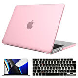 NovStrap Apple MacBook Pro 2021 M1 16.2 inc A2485 Uyumlu Parlak Kılıf + Siyah Klavye Kılıfı + Film