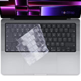 NovStrap Apple MacBook Pro 2023 M2 14.2 inc A2779 Uyumlu Mat Kılıf + Şeffaf Klavye Kılıfı + Film