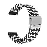 NovStrap Samsung Gear S3 Frontier-Classic ile Uyumlu Kordon Kayış (22mm) Flexible Elastik Örgü Kayış