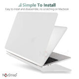 NovStrap Apple MacBook Pro M1 M2 Çip 13.3" A2338 ile Uyumlu Kılıf Sert Rubber Mat Buzlu Kapak