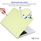 NovStrap Apple MacBook Pro M1 M2 Çip 13.3" A2338 ile Uyumlu Kılıf Cream Hard Shell Rubber Kapak