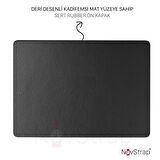 NovStrap Apple MacBook Air M2 Çip A2681 13.6 inç 2022 Uyumlu Kılıf Deri Desenli Rubber Mat Kapak