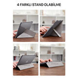 NovStrap Samsung Galaxy Tab A8 10.5 Sm-X200 X205 X207 Uyumlu Kılıf Smart Kalem Bölmeli Trifold Stand