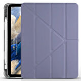 NovStrap Samsung Galaxy Tab A8 10.5 Sm-X200 X205 X207 Uyumlu Kılıf Smart Kalem Bölmeli Trifold Stand