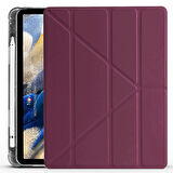 NovStrap Samsung Galaxy Tab A8 10.5 Sm-X200 X205 X207 Uyumlu Kılıf Smart Kalem Bölmeli Trifold Stand