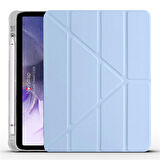 NovStrap Samsung Galaxy Tab S7 Plus / S8 Plus 12.4 X800 T970 Kılıf Smart Kalem Bölmeli Trifold Stand