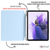 NovStrap Samsung Galaxy Tab S7 Plus / S8 Plus 12.4 X800 T970 Kılıf Smart Kalem Bölmeli Trifold Stand