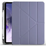 NovStrap Samsung Galaxy Tab S7 Plus / S8 Plus 12.4 X800 T970 Kılıf Smart Kalem Bölmeli Trifold Stand