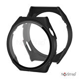 NovStrap Huawei Watch GT3 Pro Uyumlu Ekran Koruyucu Cam ve Kasa Koruyucu Kılıf Sert PC