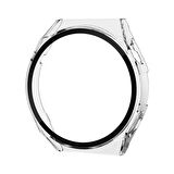 NovStrap Huawei Watch GT3 Pro Uyumlu Ekran Koruyucu Cam ve Kasa Koruyucu Kılıf Sert PC