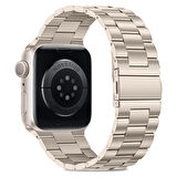 NovStrap Apple Watch 38 40 41 mm Seri 4 5 6 7 8 9 Se Uyumlu Kordon Yıldızışığı Starlight Metal Çelik