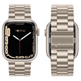 NovStrap Apple Watch Uyumlu  Ultra/Ultra 2 49 mm  Kordon Starlight Yıldız Işığı Klasik Metal Çelik