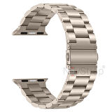 NovStrap Apple Watch Uyumlu  Ultra/Ultra 2 49 mm  Kordon Starlight Yıldız Işığı Klasik Metal Çelik