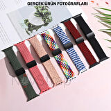 NovStrap Apple Watch 38mm 40mm 41mm Seri 3 4 5 6 7 8 Se Uyumlu Kordon Magnet Tokalı Flexible Örgü