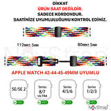 NovStrap Apple Watch SE 44mm ile Uyumlu Kordon Magnet Tokalı Flexible Elastik Örgü Kayış
