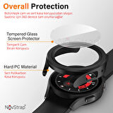 NovStrap Samsung Galaxy Watch 5 Pro 45mm Uyumlu Ekran Koruyucu Cam ve Kasa Koruyucu Sert PC