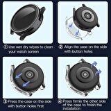 NovStrap Samsung Galaxy Watch 5 Pro 45mm Uyumlu Ekran Koruyucu Cam ve Kasa Koruyucu Sert PC