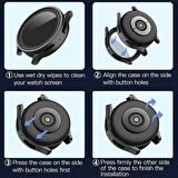 NovStrap Samsung Galaxy Watch 5 Pro 45mm Uyumlu Ekran Koruyucu Cam ve Kasa Koruyucu Sert PC