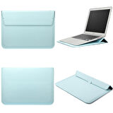 NovStrap Apple Macbook Pro M2 A2779 14 inç Uyumlu Deri Kılıf Çanta Sleeve Standlı İçi Kumaş