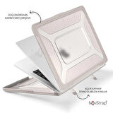 NovStrap Apple MacBook Pro M1 M2 Çip 13 inç A2338 ile Uyumlu Kılıf Armor Zırh Kılıf Standlı Kapak