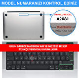 NovStrap Apple Macbook Air 15 inç 2023 A2941 M2 Çip Uyumlu Türkçe Q Şeffaf Klavye Koruyucu Kılıf