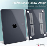 NovStrap Apple Macbook Air 15 inç 2023 A2941 M2 Çip ile Uyumlu Kılıf Sert Parlak Koruma Kapak