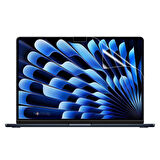 NovStrap Apple Macbook Air 15 inç A2941 M2 Çip ile Uyumlu Parlak Kılıf + Siyah Klavye Kılıfı + Film