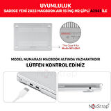 NovStrap Apple Macbook Air 15 inç A2941 M2 Çip ile Uyumlu Parlak Kılıf + Şeffaf Klavye Kılıfı + Film