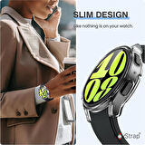 NovStrap Samsung Galaxy Watch 6 Seri 40mm ile Uyumlu Ekran Koruyucu Cam ve Kasa Koruyucu Sert PC
