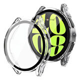 NovStrap Samsung Galaxy Watch 6 Seri 44mm ile Uyumlu Ekran Koruyucu Cam ve Kasa Koruyucu Sert PC