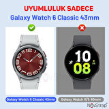 NovStrap Samsung Galaxy Watch 6 Classic 43mm ile Uyumlu Kılıf Kasa Koruyucu Sert PC
